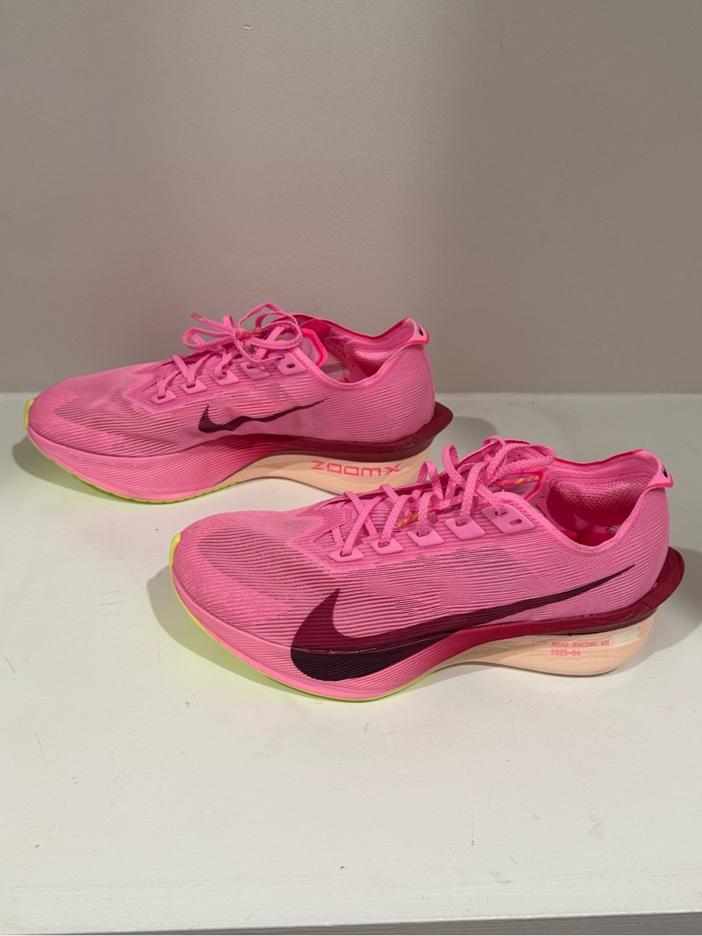 Nike Women's Neon Pink Racing Shoes with Berry Swoosh - Picture 1 of 5